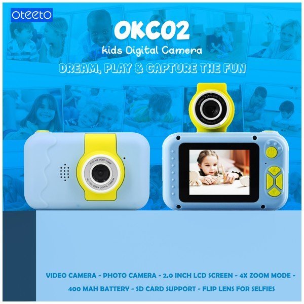 Oteeto OKC02 Kids’ Digital Camera 40MP 1080p Video Selfie Flip Lens & Fun Features - Image 2