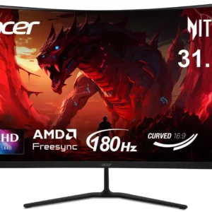 Acer Nitro 32" (31.5" viewable) WQHD 2K 1440P 180Hz Refresh Rate with AMD FreeSync 1ms 1000R Curved Gaming Computer Monitor ED323QU P1bmiipx ExUK Monitor