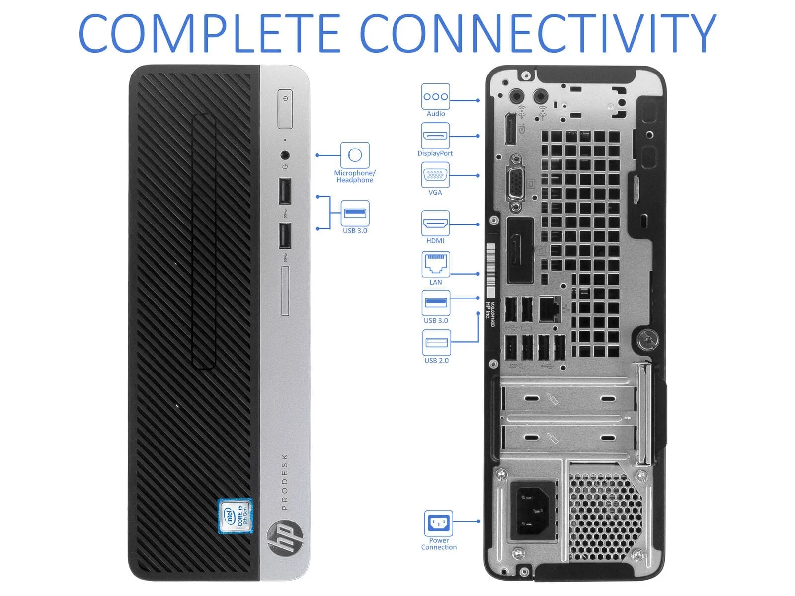 HP ProDesk 400 G6 SFF 9th Gen Intel Core i5-9500 8GB RAM 128GB SSD 500GB HDD CPU Only 6 Months Warranty ExUK Desktop - Image 2