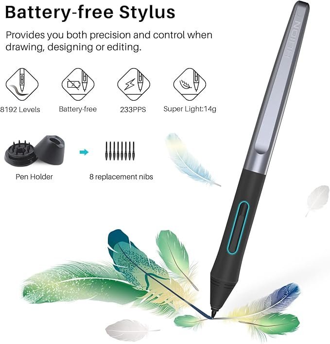 Huion Inspiroy H640P Drawing Tablet – 6x4 Inch Graphics Tablet with Battery-Free Stylus, 8192 Pen Pressure, 6 Shortcut Keys, Compatible with Mac, PC & Android - Image 4