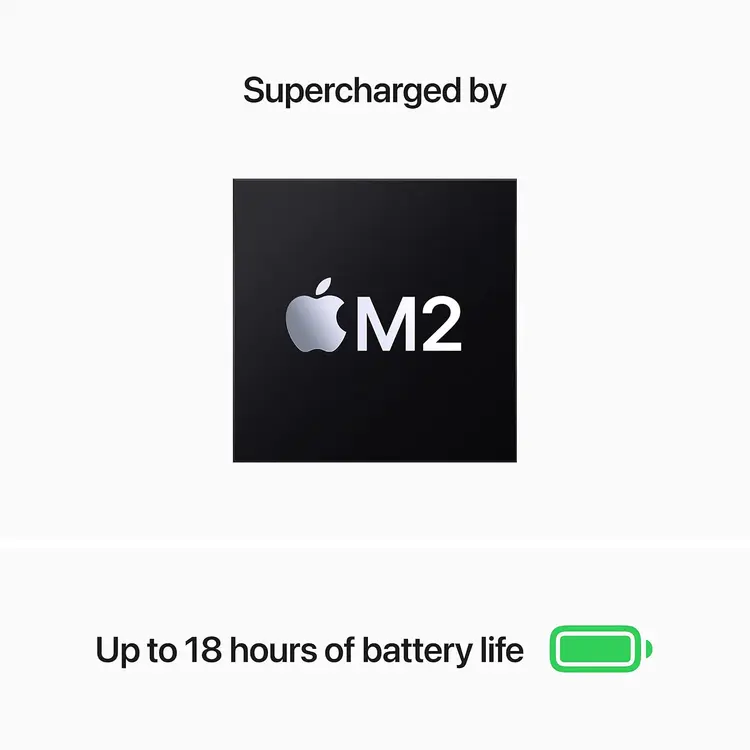 Macbook Air - M2 chip 8 core CPU - 10 core GPU, 8GB RAM, 256GB SSD, MacOS Monterey 12, 15.3”, Retina Display (2560 x 1664), Silver, 1080P FHD camera, Fingerprint reader, Backlit keyboard, 1 Year warranty - Image 4