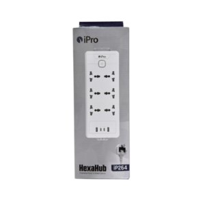 iPro 6-Way Power Extension with 2 USB-A & 2 USB-C Ports – Model IP264