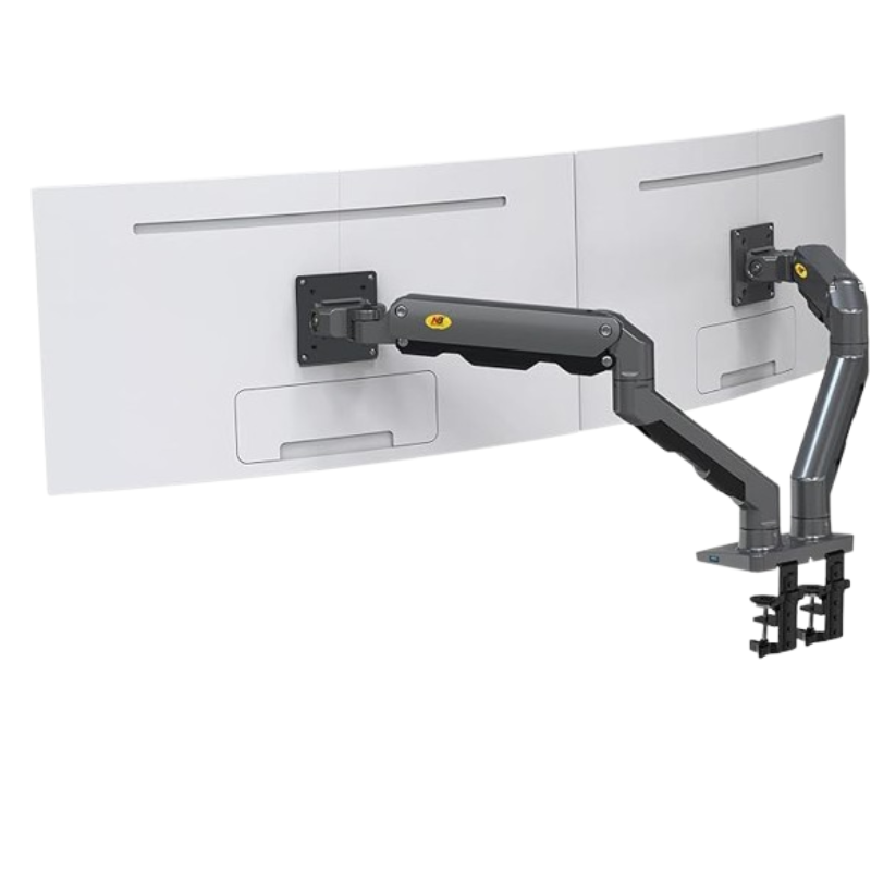 North Bayou G65 Heavy Duty Dual Monitor Arm Gas Spring Mount for 27–34” Monitors Premium Full Motion Stand